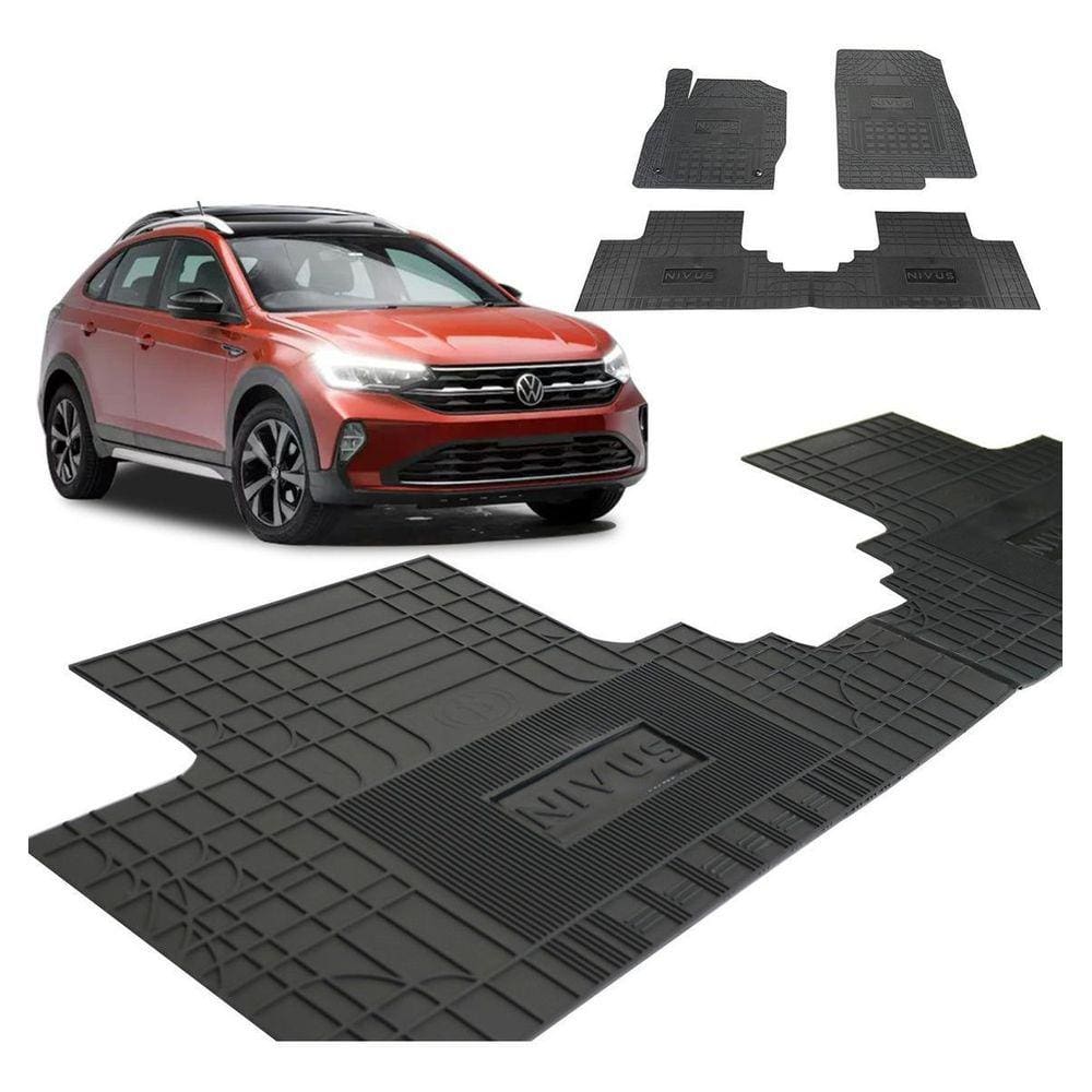 Jogo Tapete Interno Reforçado Vw Nivus 2020 Em Diante Preto