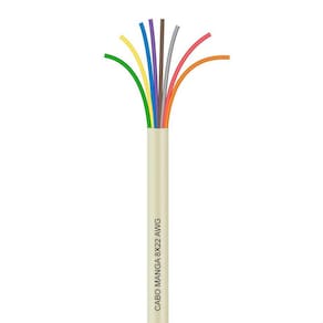 Cabo Manga 8X22 Awg - Sem Blindagem Bege - 2 Metros