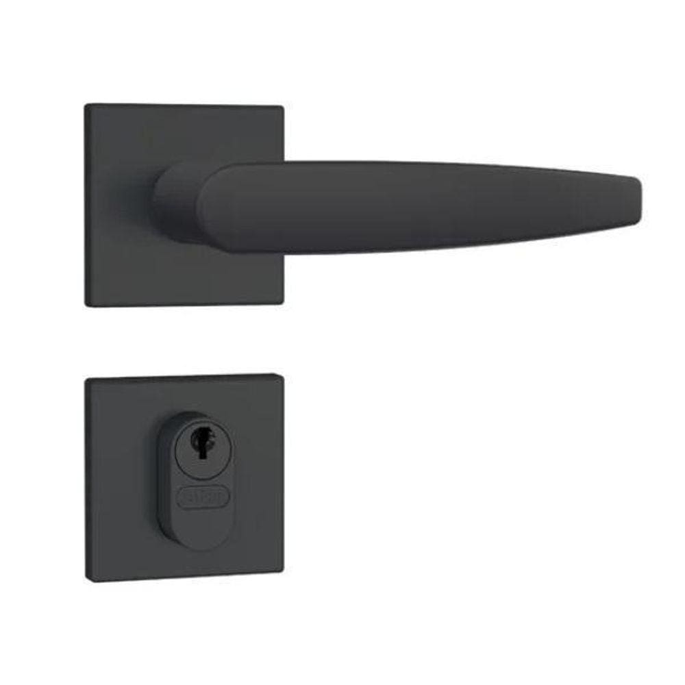 Fechadura Stam 803/33 Externa Roseta Quadrada Rq1 Preto