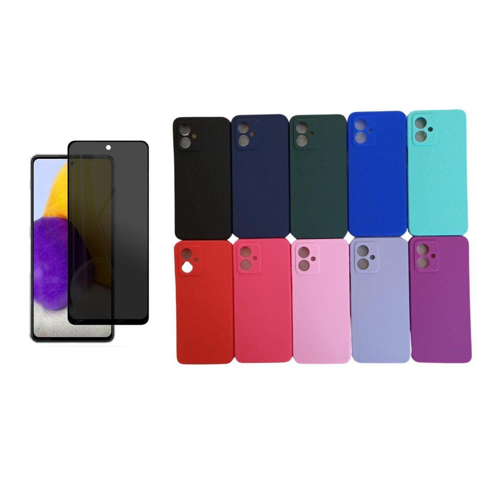 Capinha Veludo Moto G54 Lilas + Película Privativa