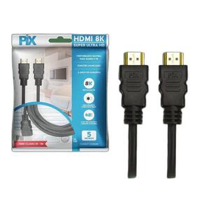Cabo Hdmi 2.1 - 8K Hdr 19P 5M Ps5 Xbox Series Preto