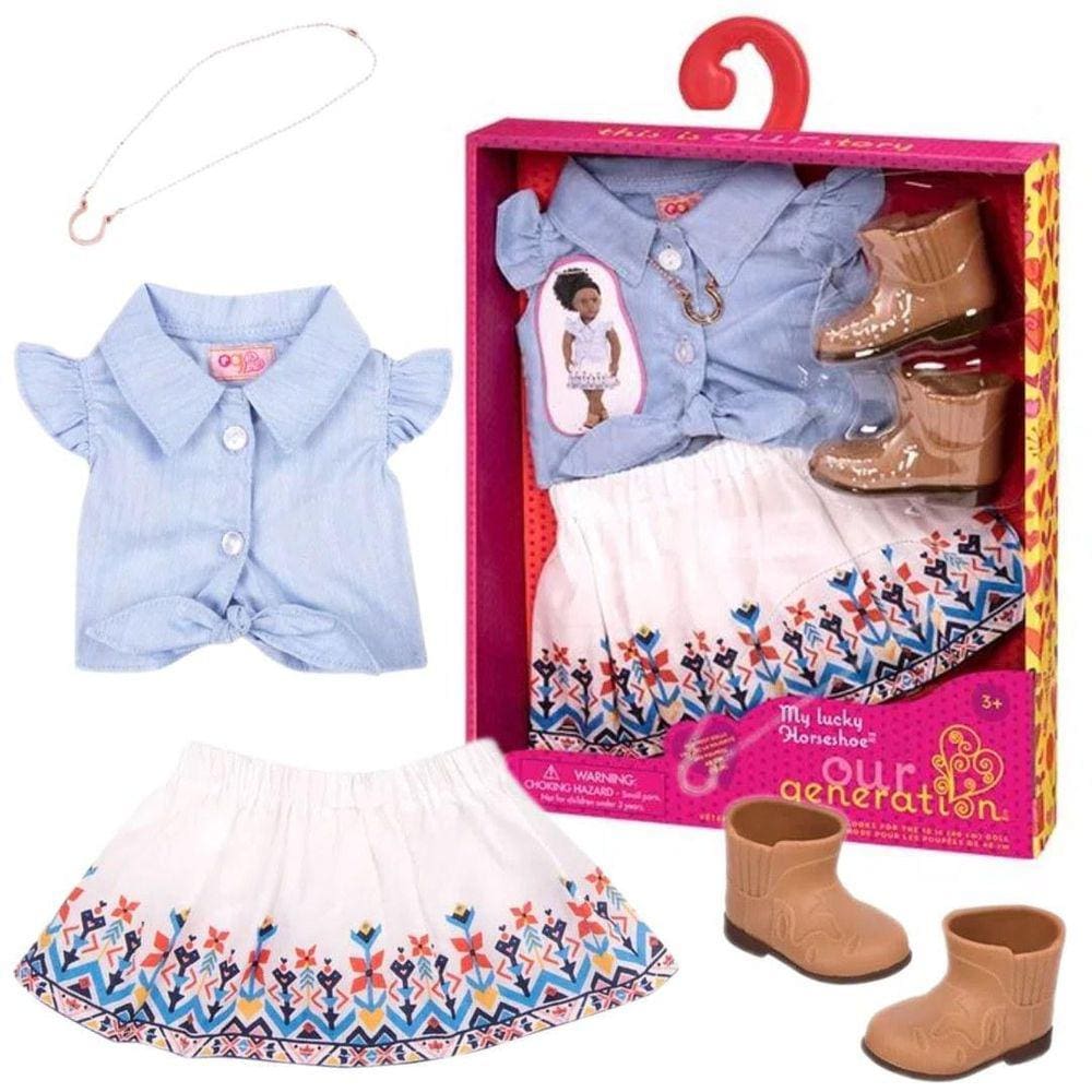Kit Acessórios Bota E Colar Boho Roupa Boneca Our Generation