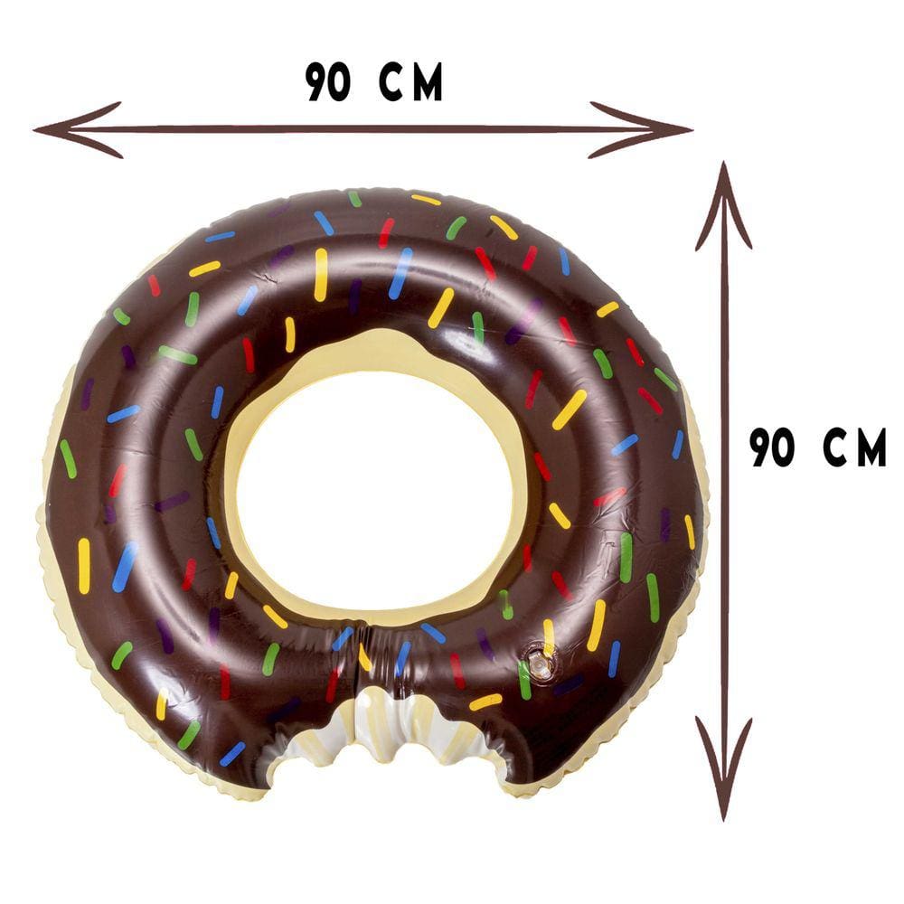 Boia Donut Mordido Cobertura de Chocolate Gigante 90cm