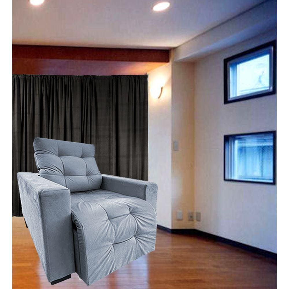 Poltrona Amamentação Retratil E Reclinavel Sala Quarto Mamae Sofia Grafitte