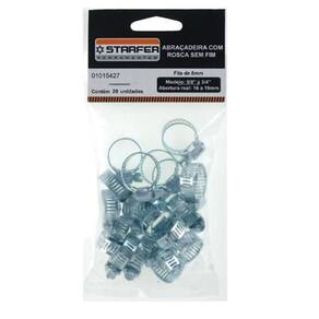Abraçadeira Rosca Sem Fim Fita 8Mm Starfer 5/8 X 3/4 Com 20