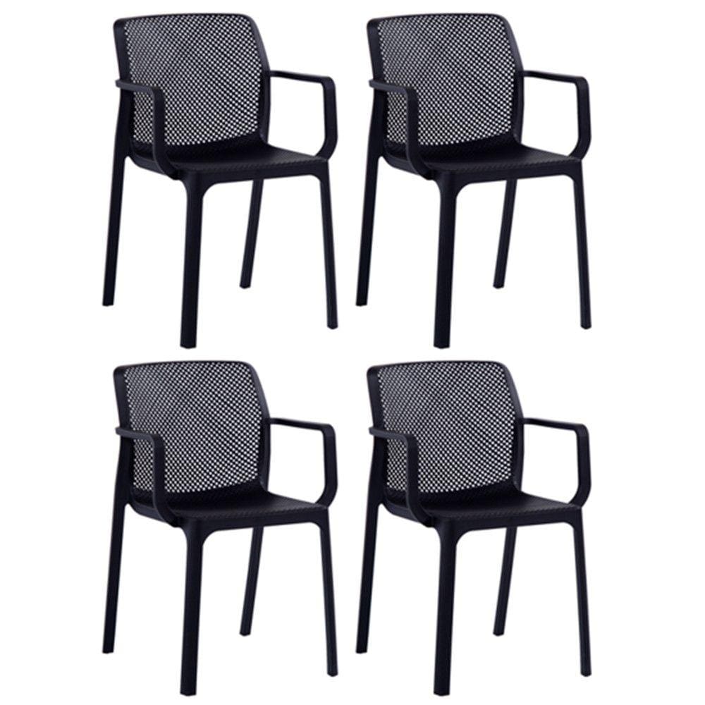 Kit com 4 Cadeiras Sardenha resistente a umidade e mudanças de temperatura Fratini