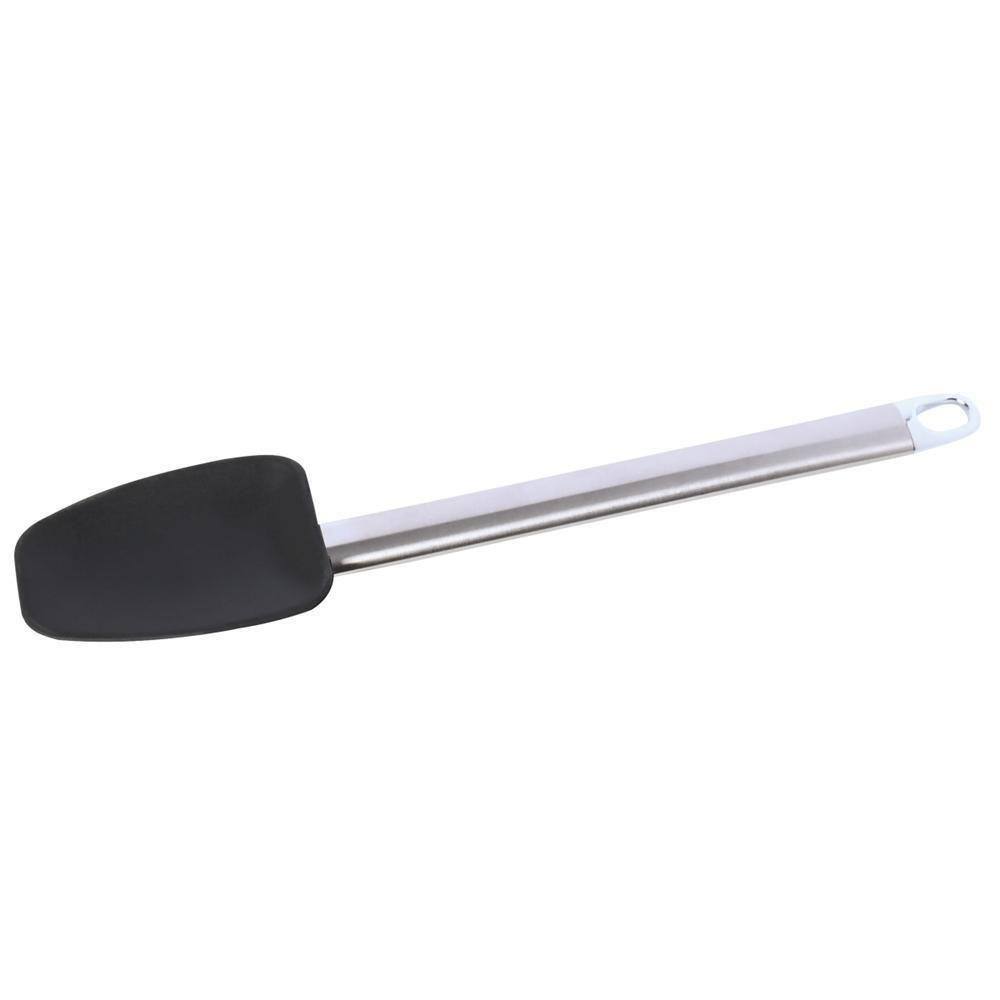 Espátula Média De Silicone E Aço Inox Preto Mimo Style