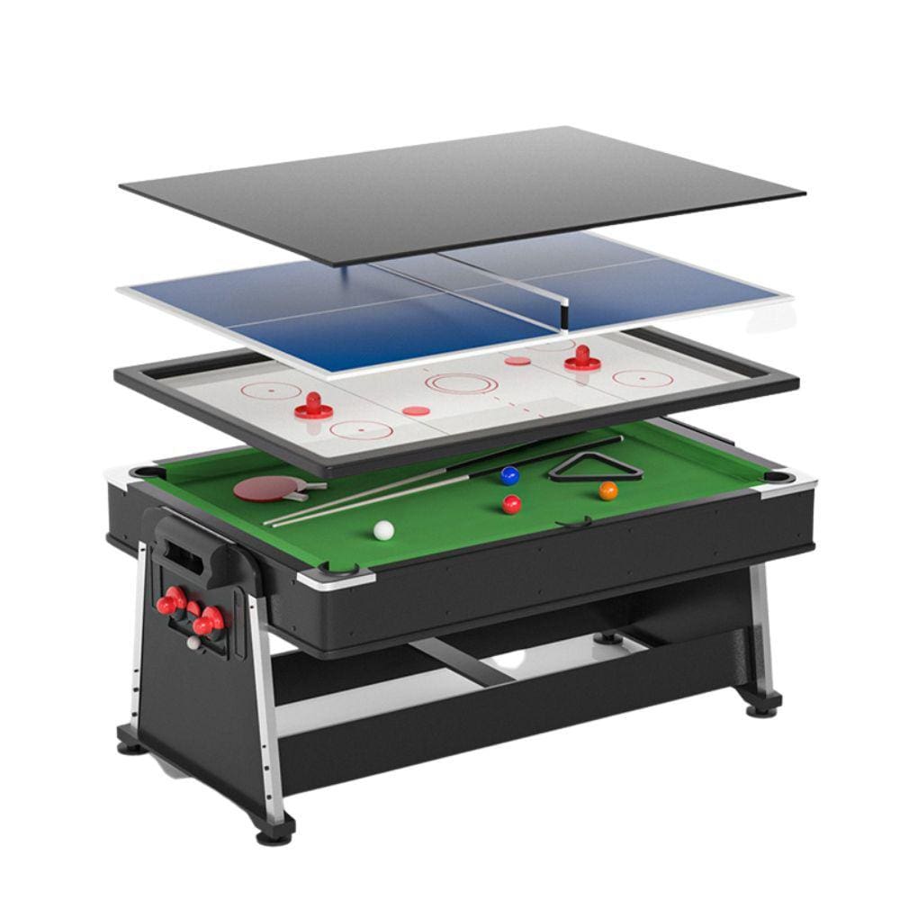 Mesa Multijogos 4 em 1 Ping Pong Bilhar e Air Hockey Ahead Sports Preto