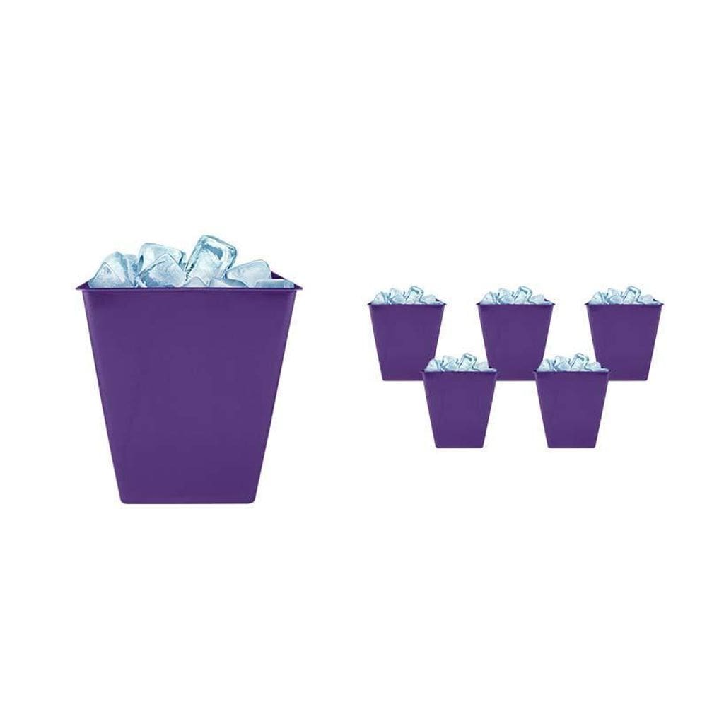 Kit 6 Balde Gelo Lilás 2,6L Plástico Premium
