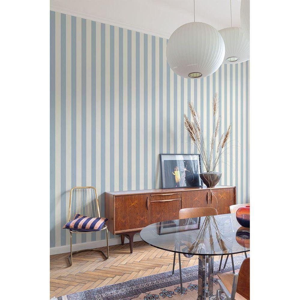 Papel de Parede Maison Listrado Azul - 10m x 0.53m
