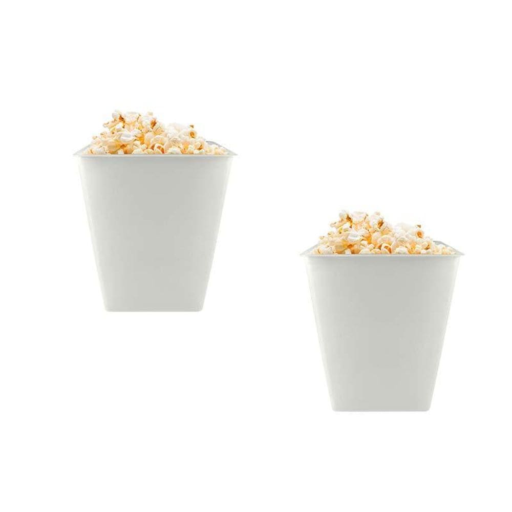 Kit 2 Pipoqueira Retrô Branco 2,6L Plástico Premium