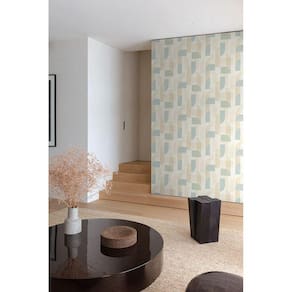 Papel de parede geométrico verde MN3309 - 10m x 0.53m