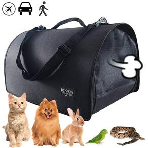 Bolsa Pet Grife Viagem Luxo Pretoliso 47x30x30cm 8kg