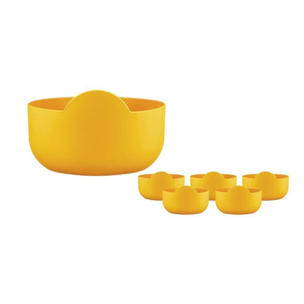 Kit 6 Super Bowl Amarelo 475Ml Plástico Premium