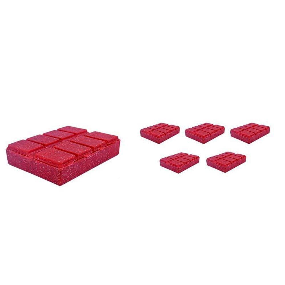 Kit 6 Porta Comprimido Fibra Madeira Vermelho