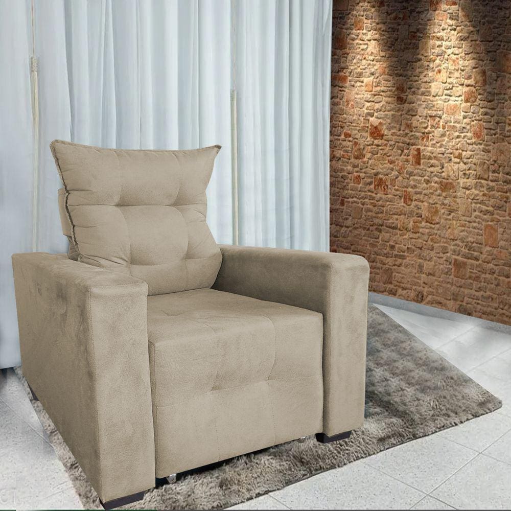 Poltrona Amamentação E Decoração Helena Bege Suede