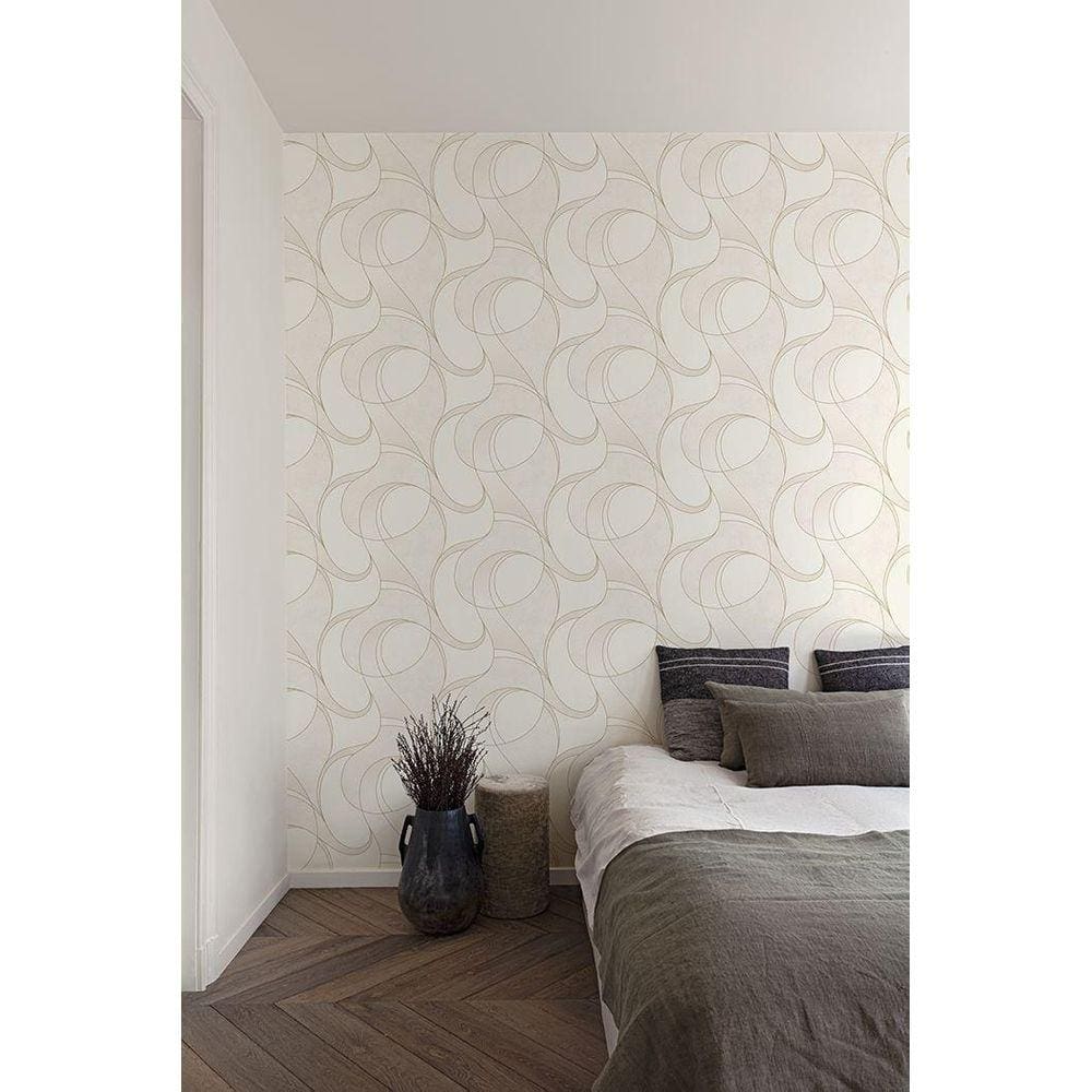 Papel de Parede Maison Geométrico Creme - Alta Tecnologia