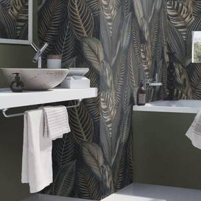 Papel de parede African Queen III azul e dourado 751840