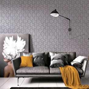 Papel De Parede Geométrico Cinza E Prata Ess1027
