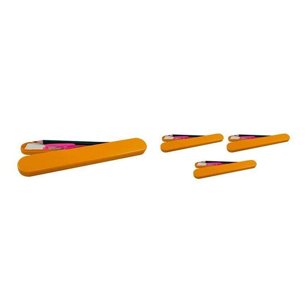 Kit 4 Mini Estojo Dourado Plástico