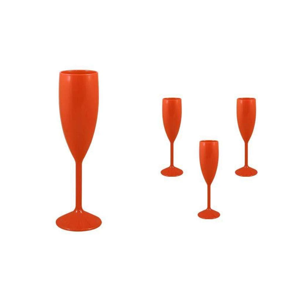 Kit 4 Taças Vip Alaranjado 180Ml Plástico Premium