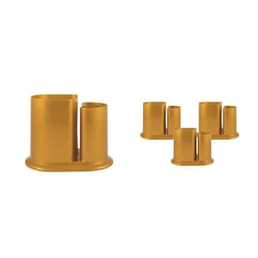 Kit 4 Porta Lápis Duo Dourado Plástico