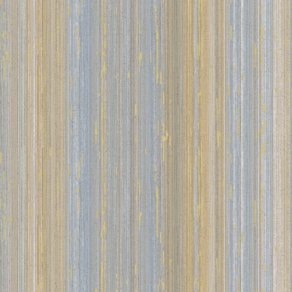 Papel De Parede Listrado Azul/bege - Tamanho 10m X 0.53m