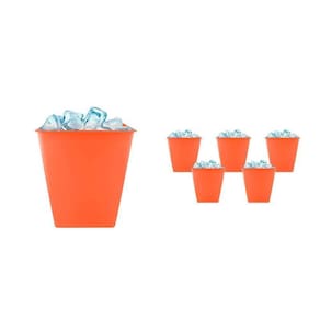 Kit 6 Balde Gelo Laranja Neon 2,6L Plástico Premium