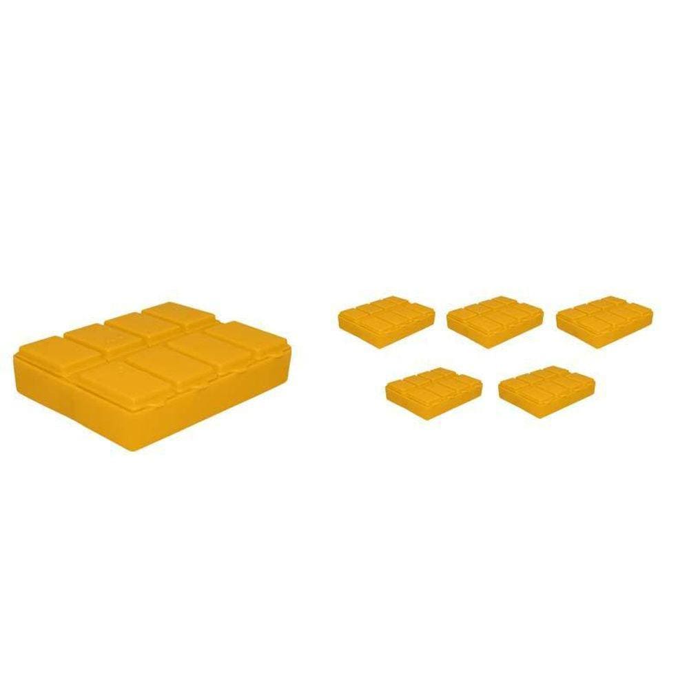 Kit 6 Porta Comprimido Amarelo Plástico