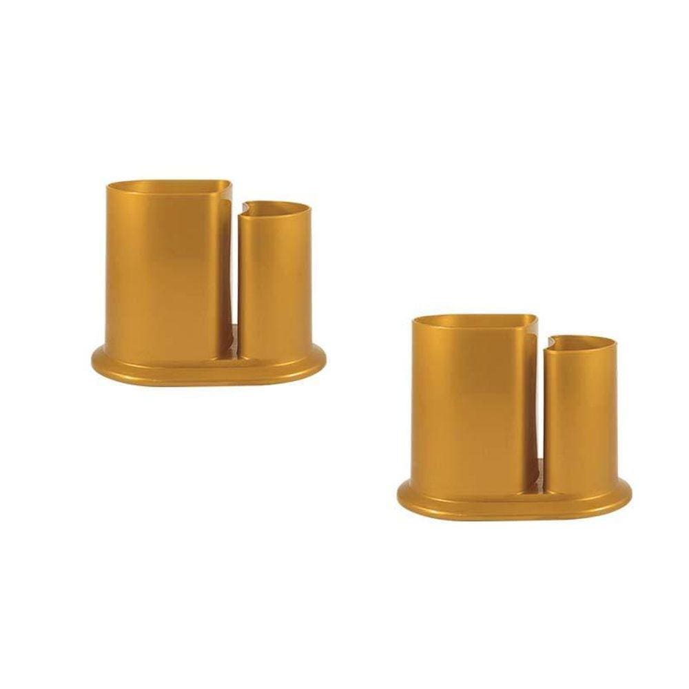 Kit 2 Porta Lápis Duo Dourado Plástico