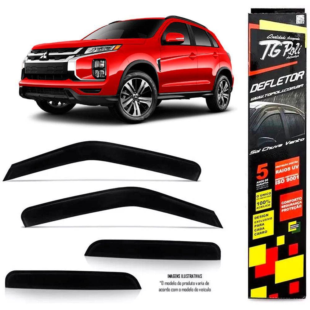 Calha Chuva Defletor Inteiriça Slim TG Poli Mitsubishi Outlander Sport 2020 em Diante