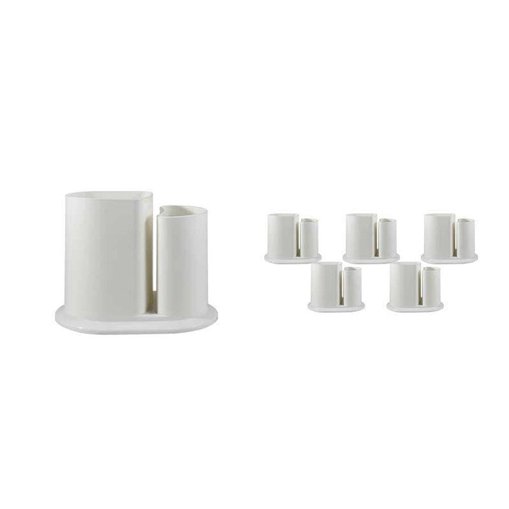 Kit 6 Porta Lápis Duo Branco Plástico