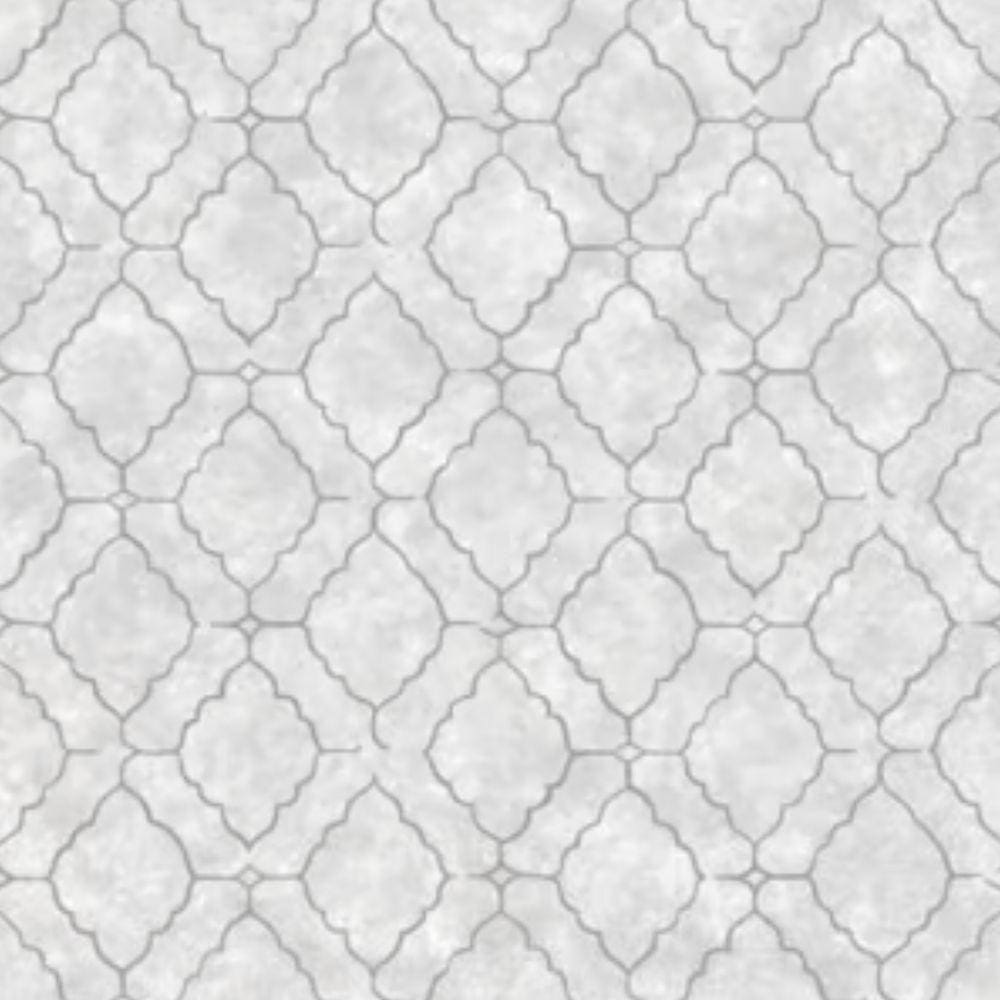 Papel De Parede Vip Geométrico Cinza Prata 10m X 0.53m
