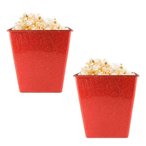 Kit 2 Pipoqueira Retrô Fibra Madeira Vermelho 2,6L