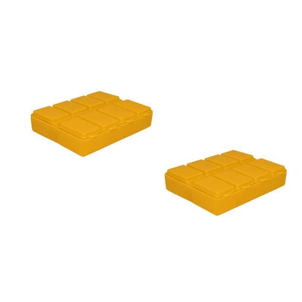 Kit 2 Porta Comprimido Amarelo Plástico