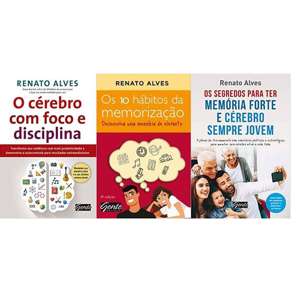 Kit 3 Livros Renato Alves O Cérebro Foco E Disciplina + Os