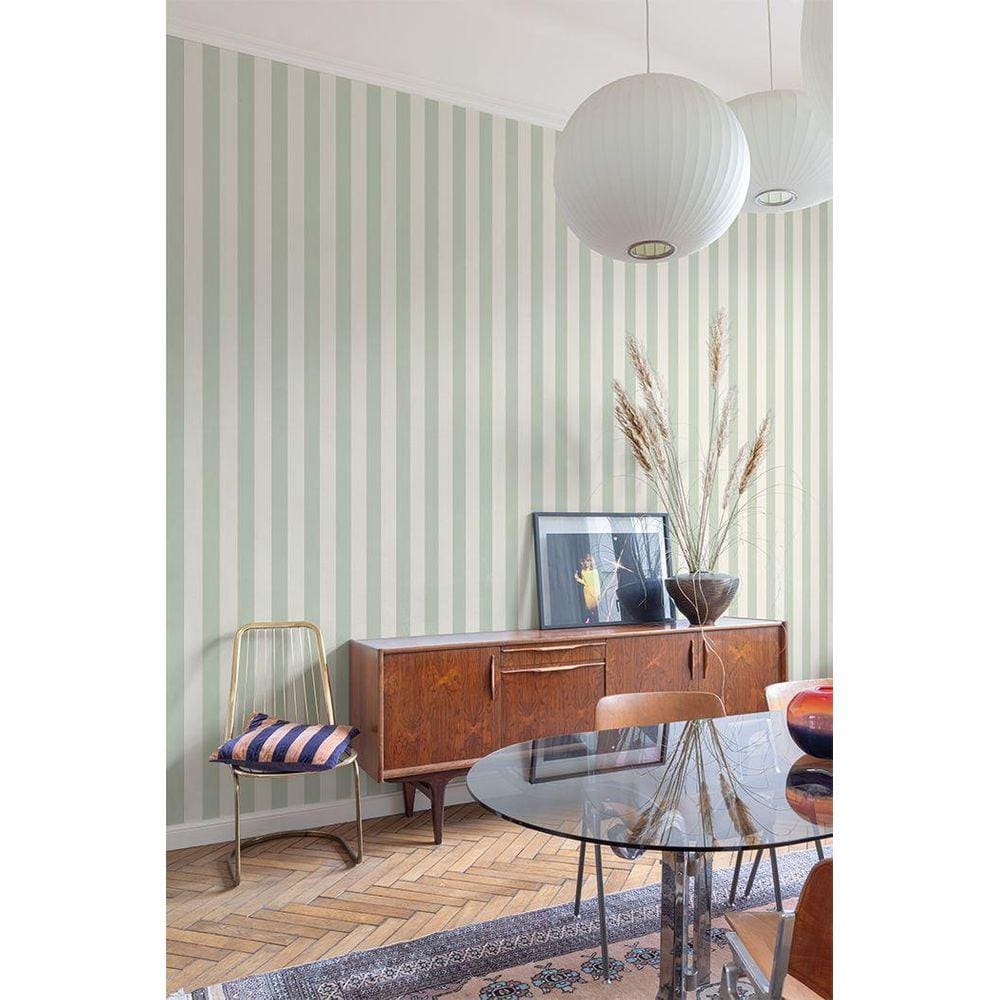 Papel de Parede Maison Listrado Verde - Alta Qualidade
