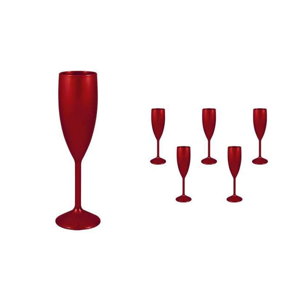 Kit 6 Taças Vip Vermelho 180Ml Plástico Premium