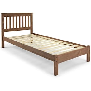 Cama de Solteiro de Madeira Maciça Mogno