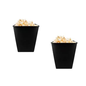 Kit 2 Pipoqueira Retrô Preto 2,6L Plástico Premium