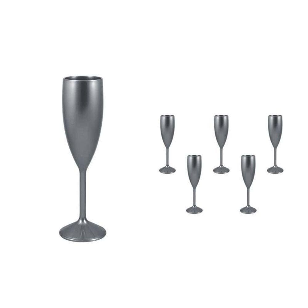 Kit 6 Taças Vip Prata 180Ml Plástico Premium