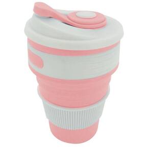 Copo De Silicone Retrátil Com Tampa Rose - Sn20274