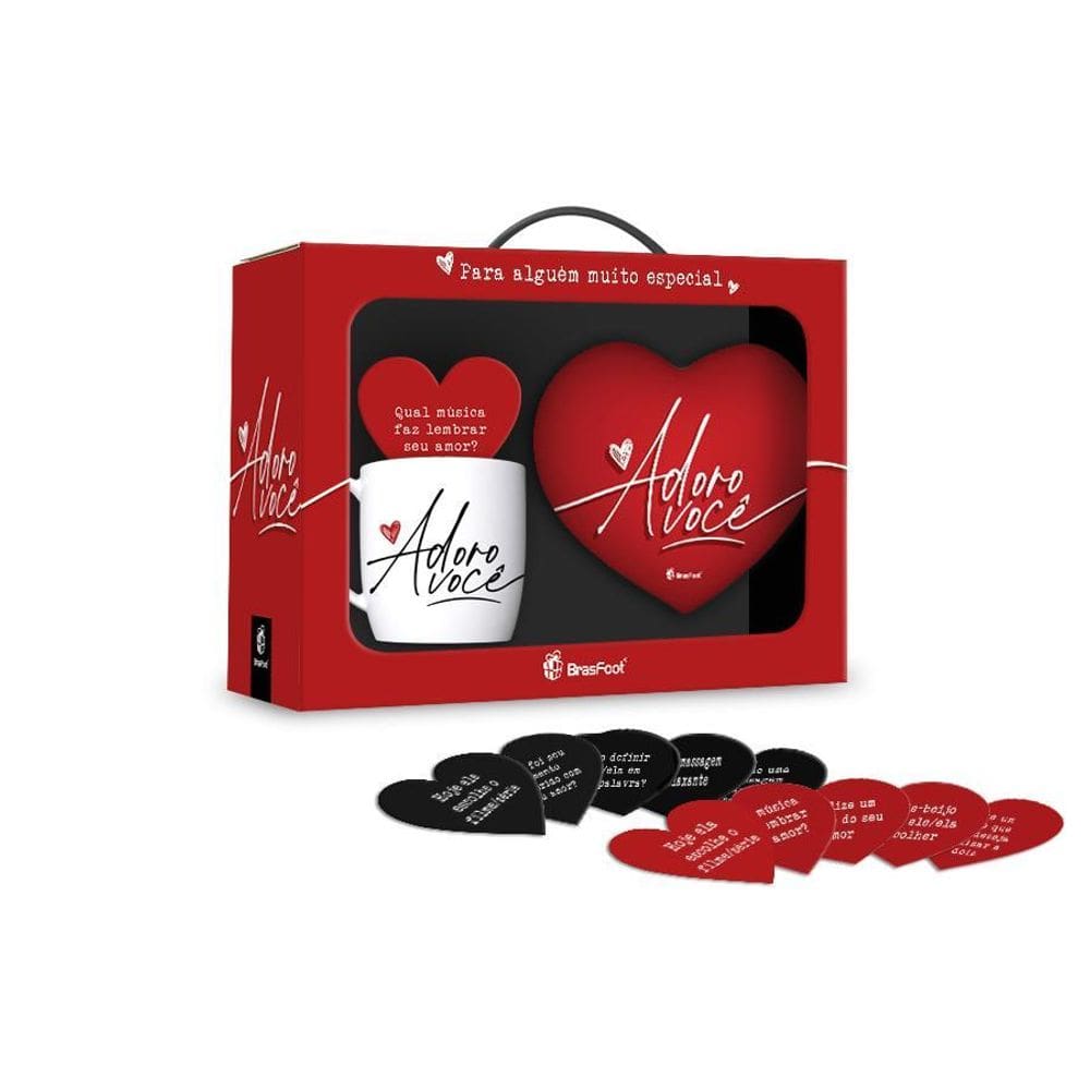 Caneca Com Bilhetes E Almofada Mini Amor - Meu Coracao E Seu