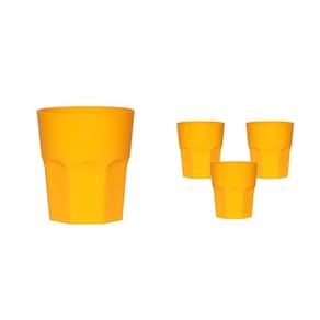 Kit 4 Copos Mini Roma Amarelo 300Ml Plástico Premium