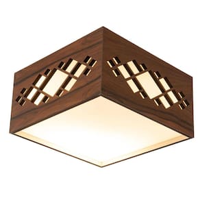 Lustre Decorativo Madeira Plafon Pipa Lite 20Cm