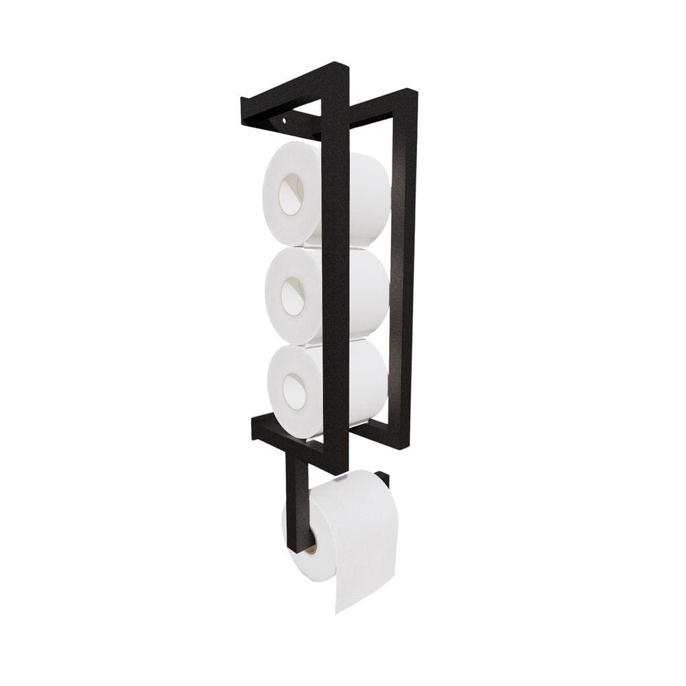 Suporte Porta Papel Higiênico Parede Papeleira Industrial Preto