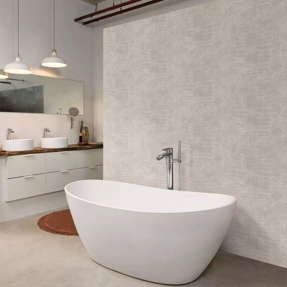 Papel de parede African Queen III couro cinza