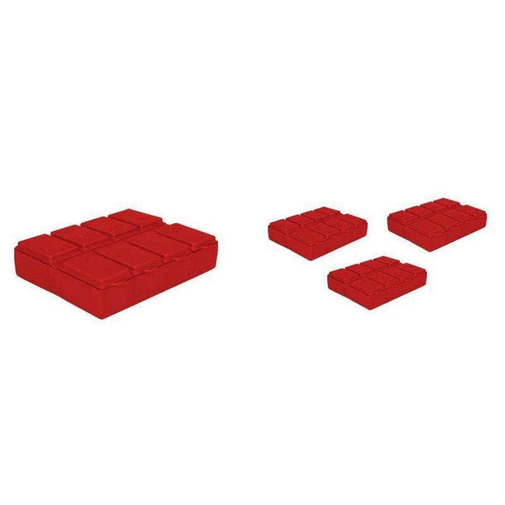 Kit 4 Porta Comprimido Vermelho Plástico