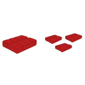 Kit 4 Porta Comprimido Vermelho Plástico