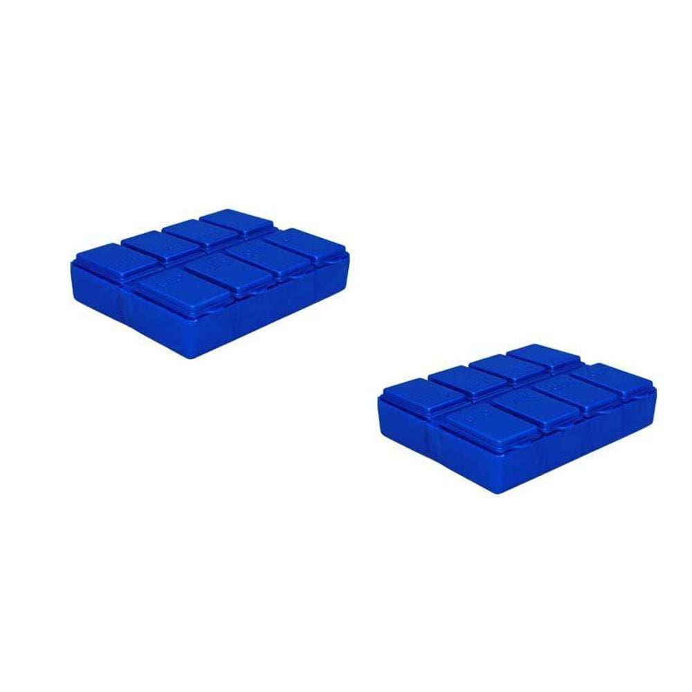 Kit 2 Porta Comprimido Azul Plástico
